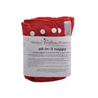 Mother Nature All in Three Bamboo Nappy (Cover+ Insert Bamboo) - Red